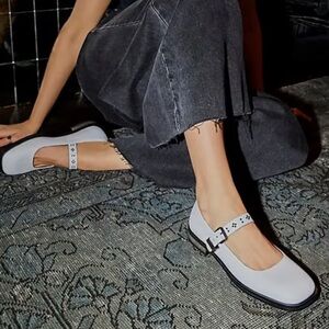 NWOB Free People Rumor Mary Jane White Leather Size 6